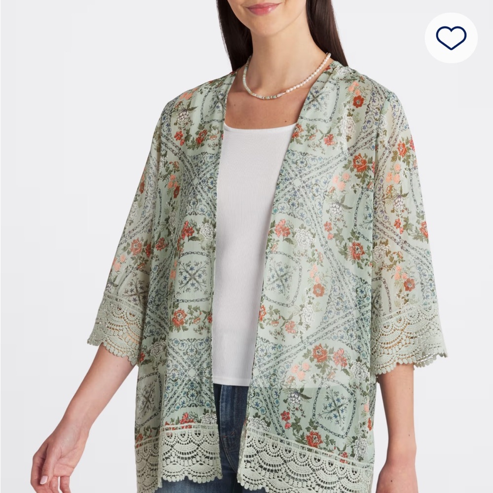 Floral Lace Kimono Cardigan